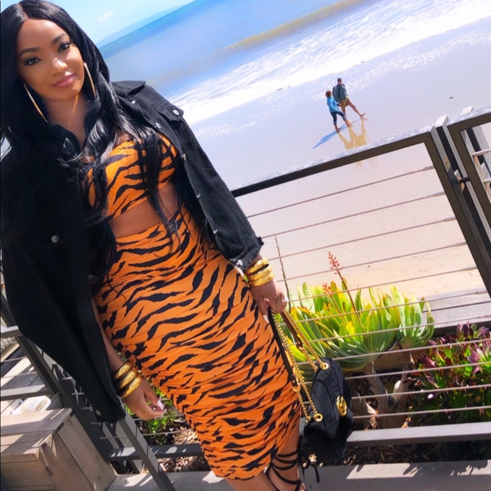 PLT Tiger print two piece dress